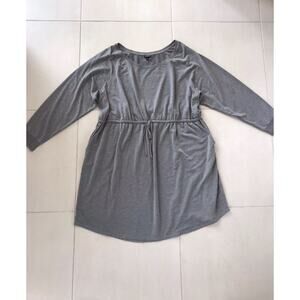 Torrid Mini Dress Pullover Drawstring Waist Gray